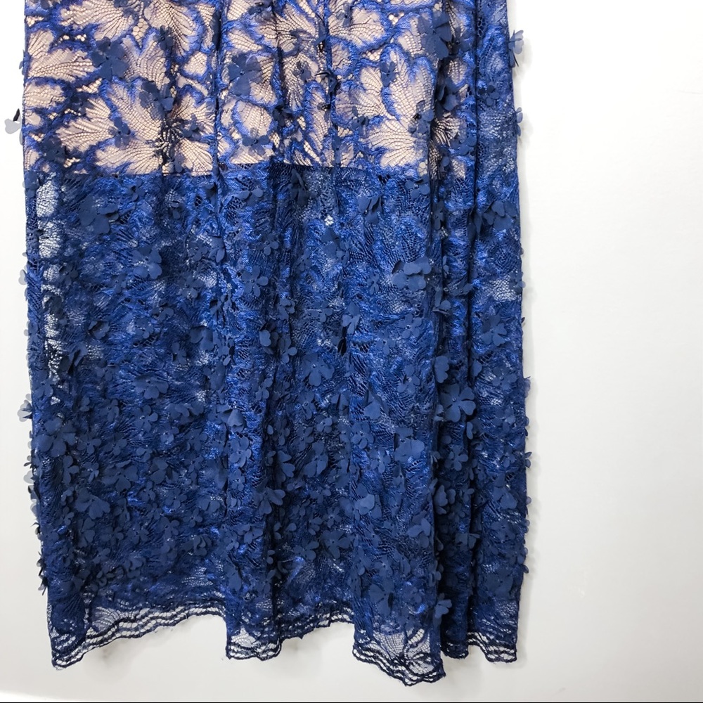 🦋🌙 NWT FOXIEDOX x ANTHROPOLOGIE | Elegant Deep Blue Lace Dress - Picture 7 of 16